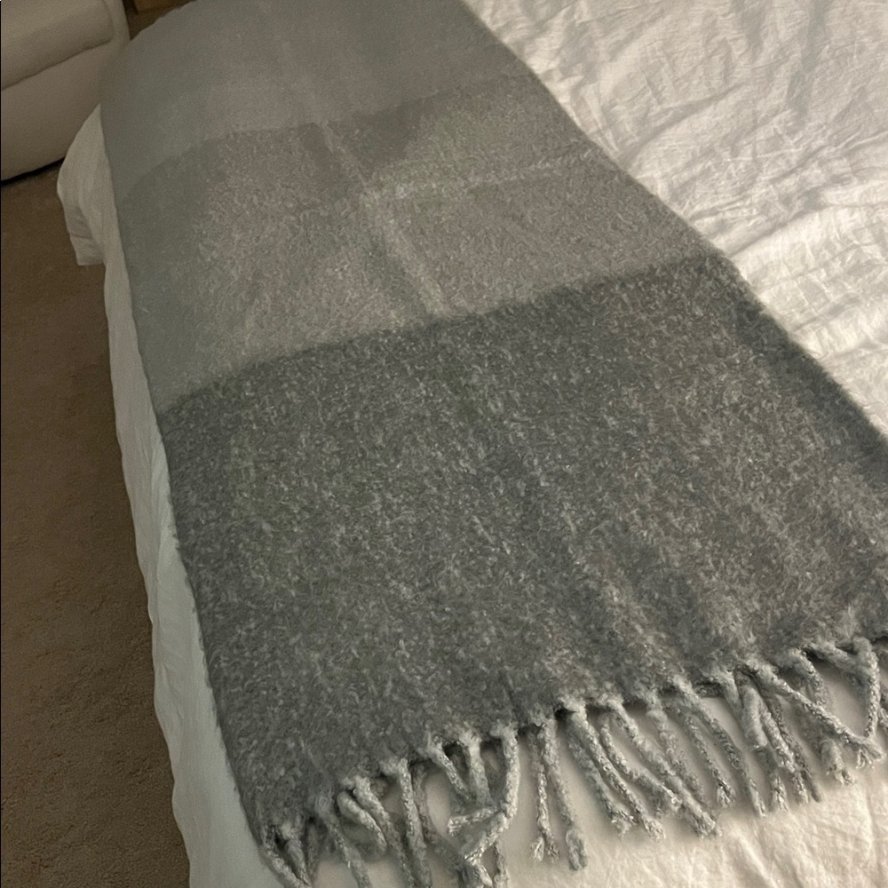 Pottery Barn Gray Ombre Throw